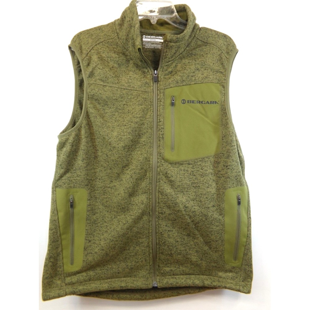 Bergara Shooting Hunting Vest Mens Olive‎ Green Size M High Loft Sweater Fleece